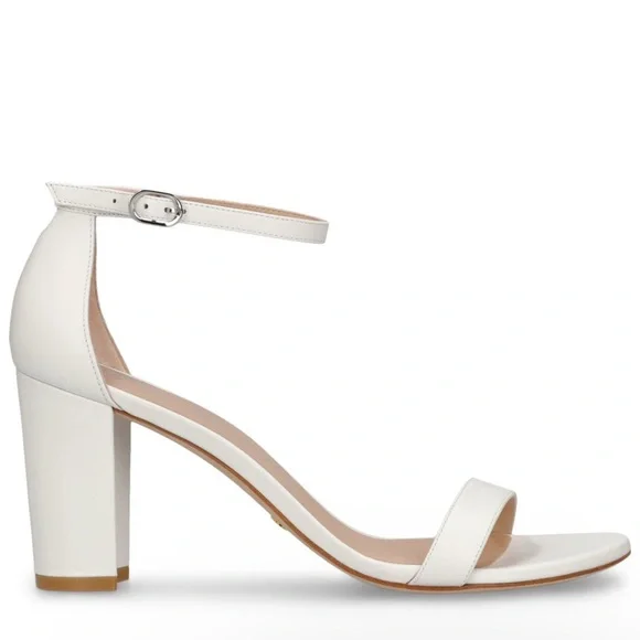 🌹STUART WEITZMAN 🌹 Nearly Nude White Leather Sandals Size: 8.5